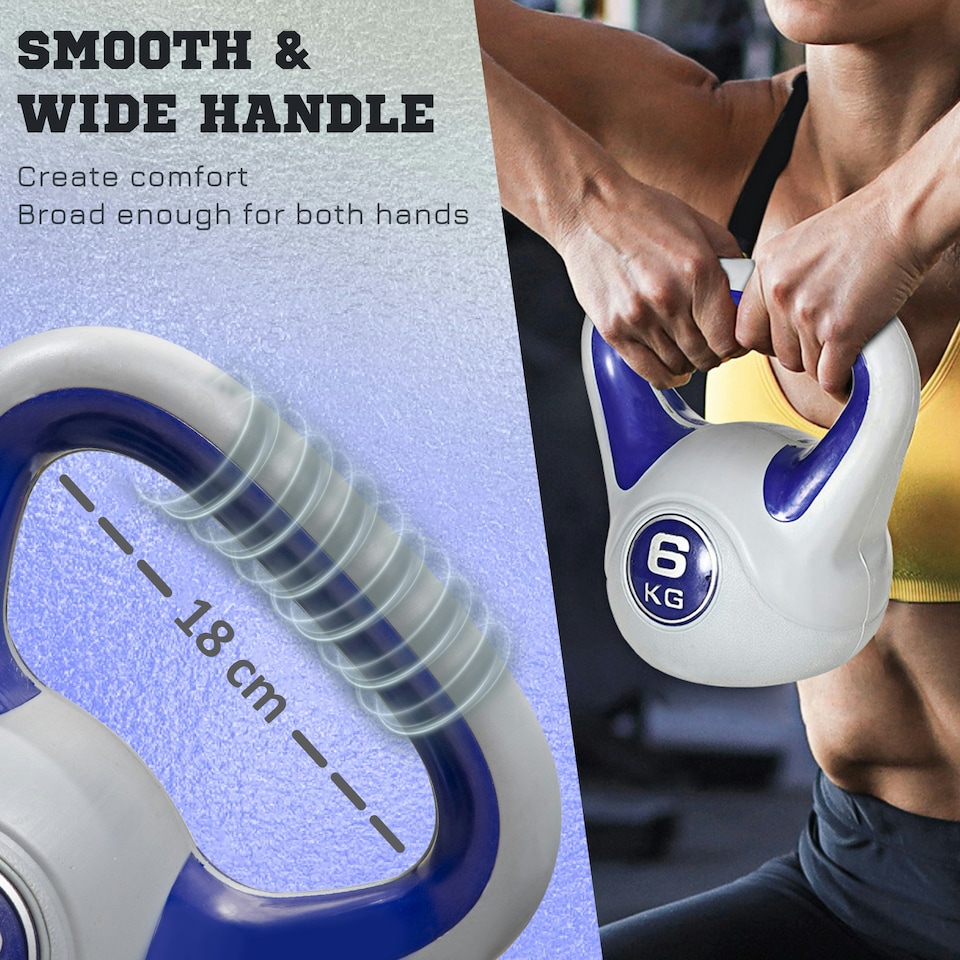image 1 of SPORTNOW Kettle Bell with Handle for Home Gym Purple | 6
