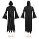 image 5 of Grim Reaper Costume - Long Cape with Hood Black | S