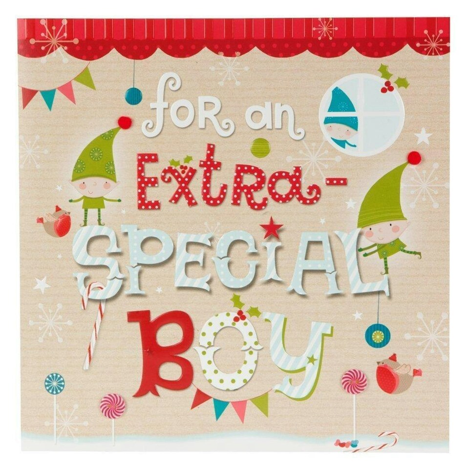 image 1 of Extra Special Boy Christmas Rhyming verse Story-Based Large Handmade Card