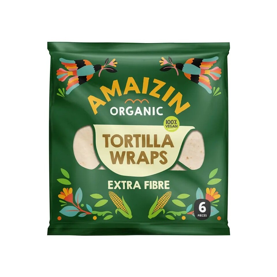 image 1 of Organic Extra Fibre Tortilla Wraps 240g (Amaizin)