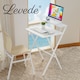 image 9 of Levede Foldable Computer Desk Office Study Workstation with Monitor Shelf | White | White