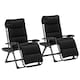 image 1 of Outsunny 2 Pieces Zero Gravity Chairs, Reclining Folding Sun Lounger, Black 
