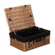 image 7 of 36cm Double Steamed Wicker Picnic Basket with Lining Red | Red | One Size