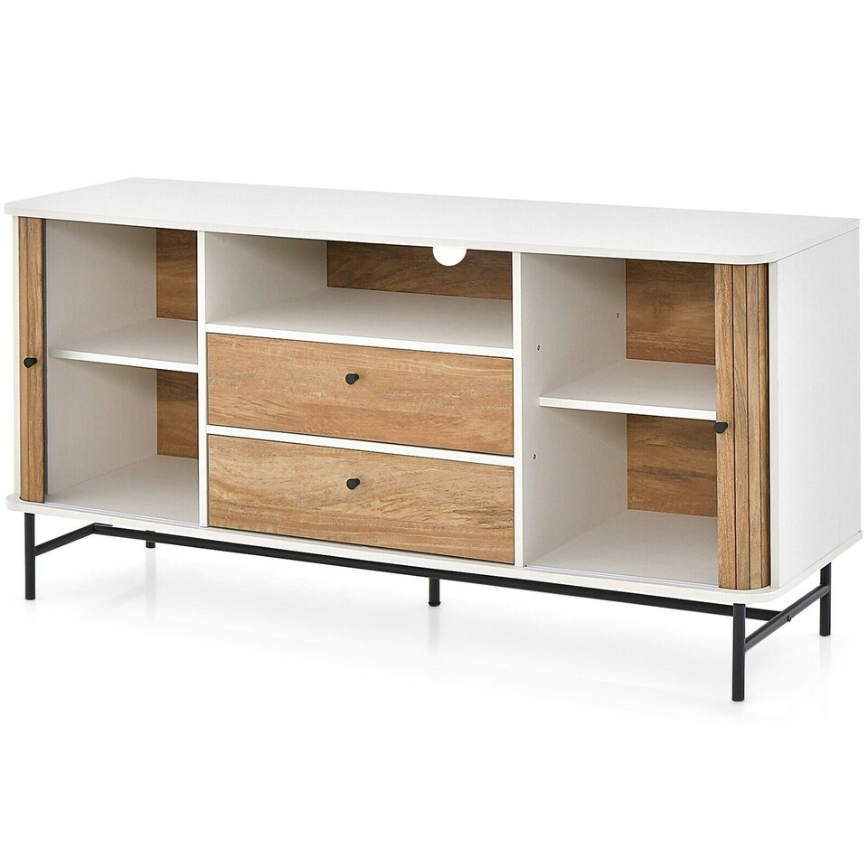 image 1 of COSTWAY TV Stand for TVs 65 Inches Modern Entertainment Center White