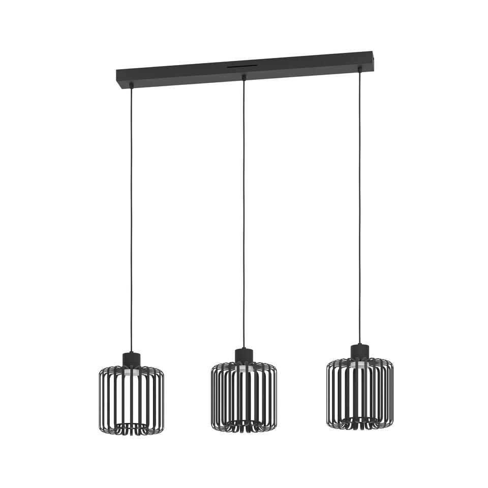 image 1 of EGLO Ginestrone-Z Black Steel RGB 3 Light Pendant