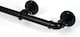 image 3 of Lister Cartwright 25mm Obsidian Black Industrial Pipe Extendable Curtain Pole Heavy Duty Metal Curtain Rod(120-210 cm)