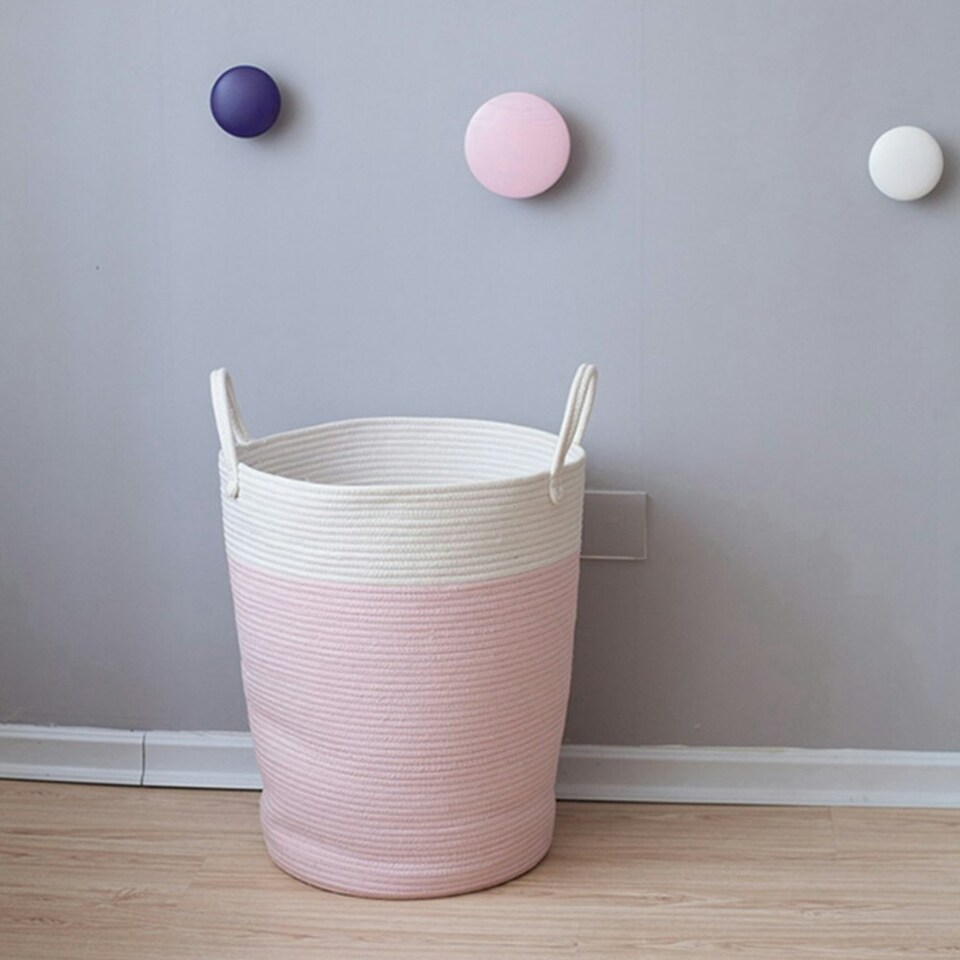 image 1 of Living and Home Woven Basket, Pink | Pink
