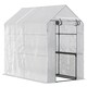 image 1 of Outsunny Walk in Greenhouse wShelves Steeple Grow House  White