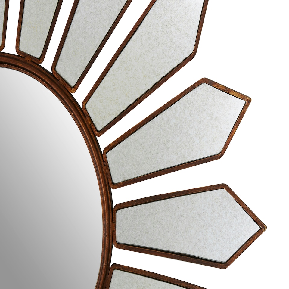 image 1 of Interiors By Premier Luxe Antique Gold Petal Wall Mirror, Boutique-Inspired Decorative Mirror, Unique Gold Finish Accent Mirror Gold