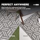 image 4 of Homescapes Outdoor Rug Luxury Waterproof Reversible Recycled, For Garden, Luna Geometric | Grey | Grey and White