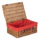 image 5 of 35cm Light Steamed Wicker Picnic Basket with Lining Black | Black | One Size