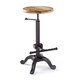 image 1 of Solid Wooden And Metal Adjustable Bar Stool L 36 x W 44 x H 65-76 cm