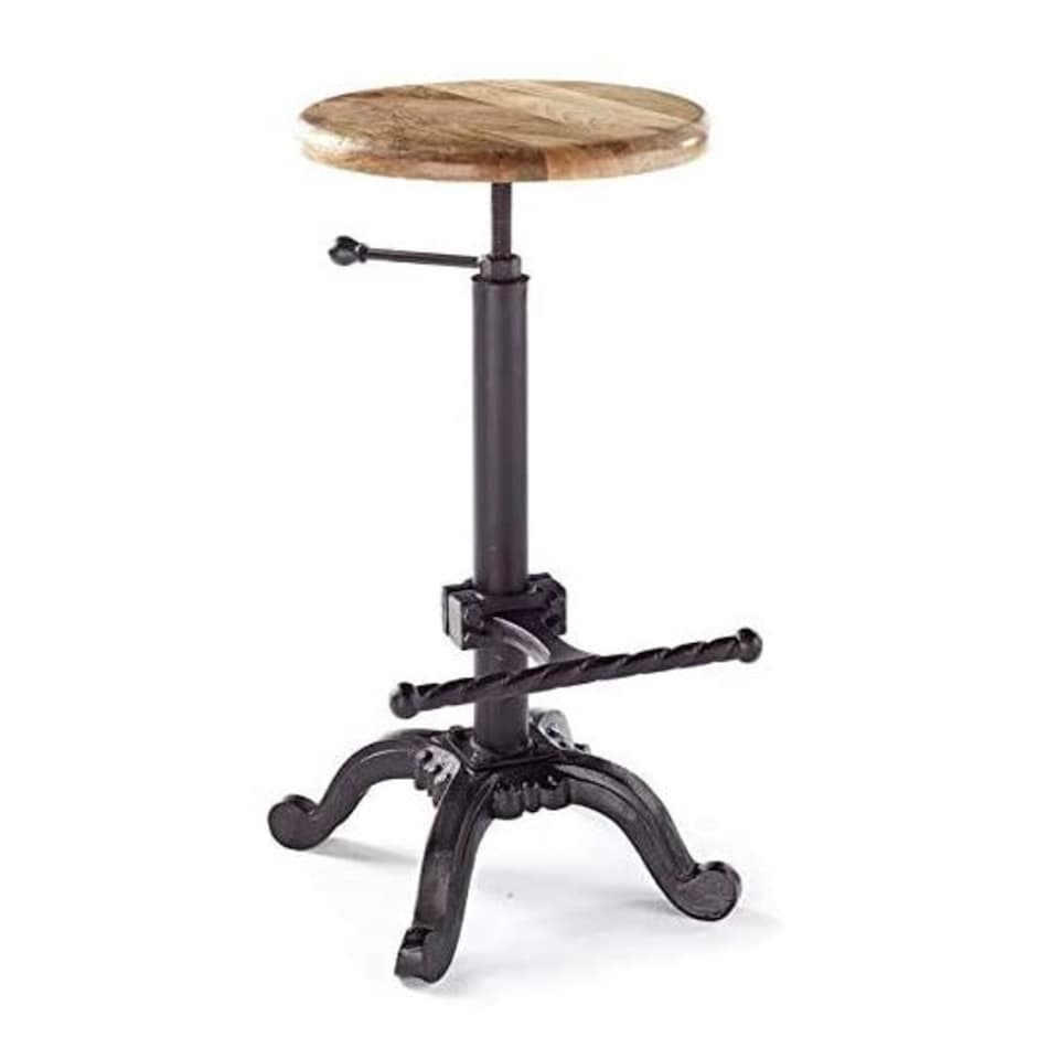 image 1 of Solid Wooden And Metal Adjustable Bar Stool L 36 x W 44 x H 65-76 cm