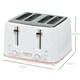 image 7 of HOMCOM Toaster with 4 Slot, 7 Browning Levels, 1600W, White Honeycomb White | Pink accents | 29.3L x 27.6W x 18.9H cm