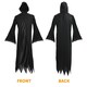 image 5 of Grim Reaper Costume - Long Cape with Hood | Black | L