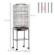 image 4 of PawHut Bird Cage for Budgie Finch Canary Parakeet W/ Stand Sliding Tray Black