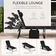image 4 of Black Folding Sun Lounger with Adjustable Backrest - Portable Sunbed Chair, Steel Frame, Oxford Fabric, Garden Recliner Bed