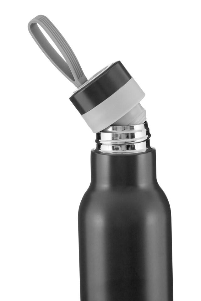 image 1 of Interiors by Premier Matte Grey 500ml Sports Bottle, Stainless Steel Modern Water Bottle, Leak-Proof Design Sports Water Bottle