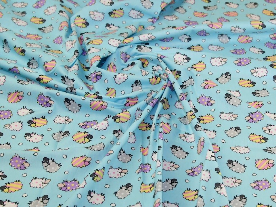 Blue 100% Cotton Poplin Fabric for Dressmaking, Quilting, 110cm / 43" Wide - per metre