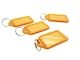 image 2 of Pack of 50 Large Orange Identity Tag Key Rings - Sliding Fob Keyrings Coloured