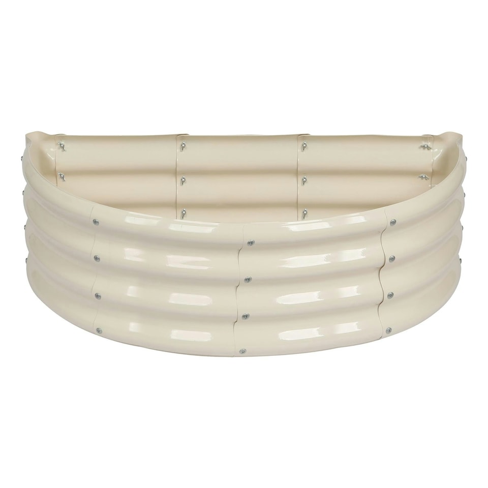 image 1 of Harbour Housewares Semicircular Steel Raised Bed - 90cm x 45cm - Ivory