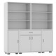 image 2 of Multi-Compartment Cabinet with 3-Tier Bookshelves and 1-Drawer Black | Unit Colour: Black
