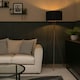 image 2 of ValueLights Camden Copper Tripod Floor Lamp with Navy Blue Shade Blue