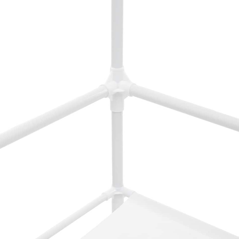 image 1 of Living and Home 4-Tier Metal Shoe Rack with Hooks for Entryway - White
