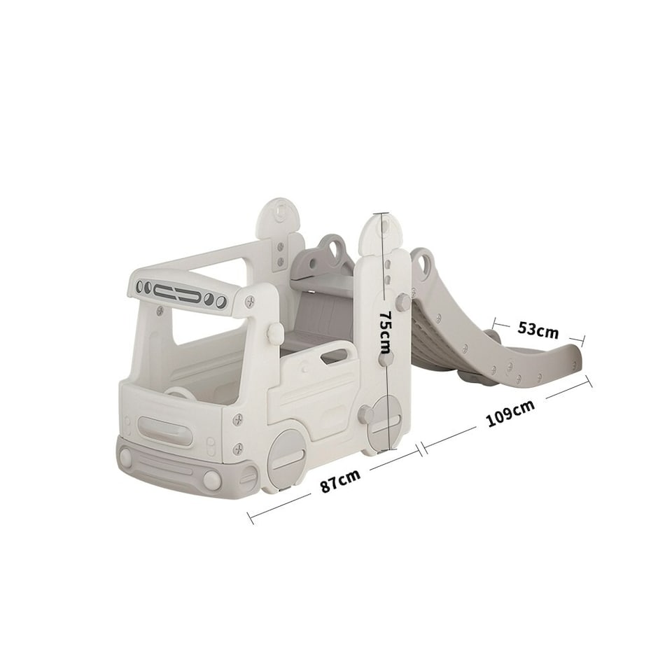 image 1 of Living and Home Kids' 2-in-1 Multi-Functional Slide with Bus Design