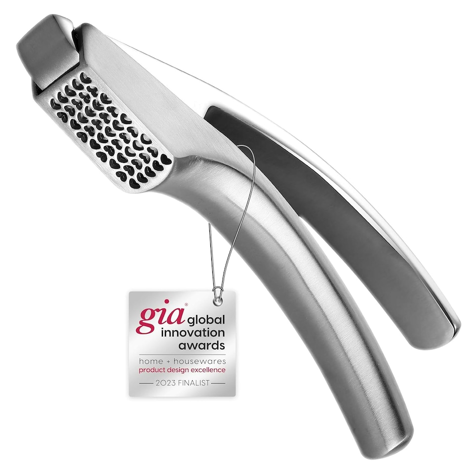 image 1 of Gourmet Easy Stainless Steel Garlic Press - Coarse Mince