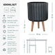 image 4 of Modern Ribbed Black Cylinder Planter on Legs, Round Pot Plant Stand Indoor D24 H32 cm, 7.6 ltrs Cap.