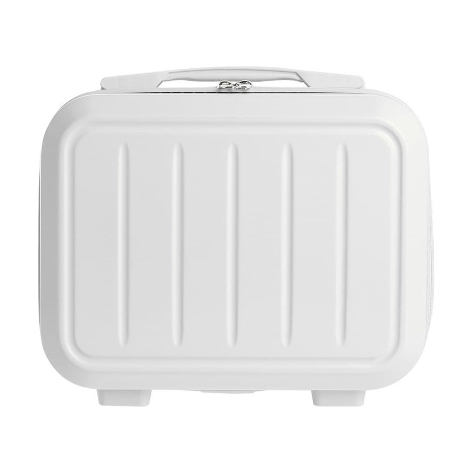 image 1 of Living and Home Lightweight Portable Hard Shell Travel Cosmetic Case | White | Personal Item