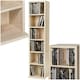 image 1 of CD DVD Storage Tower Media Display Unit Adjustable Shelves Wood Effect 102 CDs or 27 DVDs Brown | Beech