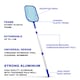 image 4 of LEAF DEBRIS SKIMMER MESH NET SWIMMING POOL 3 WAY TELESCOPIC CLEANING WITH POLE