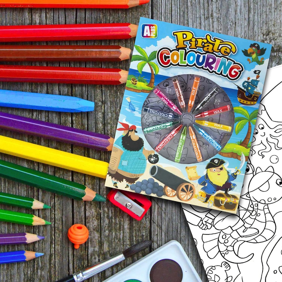 image 1 of VFM e-Store Colouring Book and 12-Crayon Set for Children