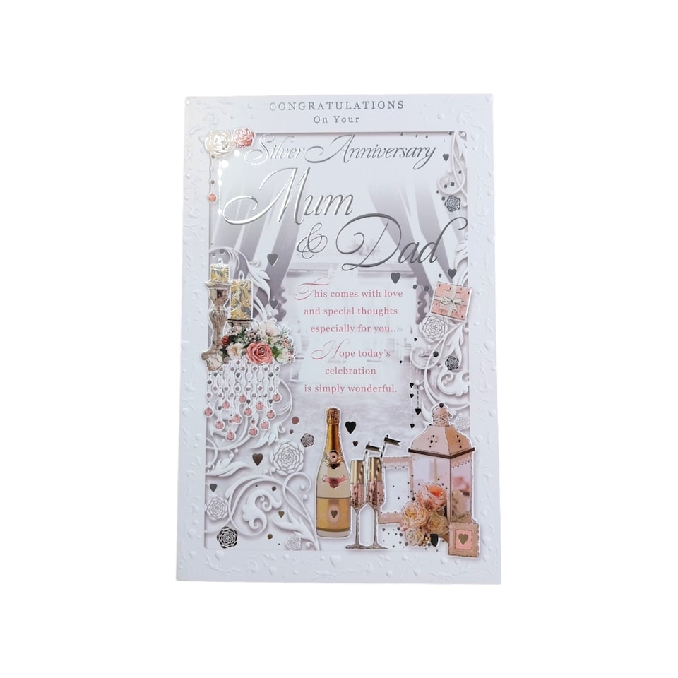 image 1 of Congratulations On Your Silver Anniversary Mum & Dad Opacity Card