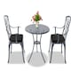image 3 of Centurion Supports OSHOWA Luxurious Garden and Patio Table and 2 Large Chairs with Armrests Cast Aluminium Bistro Set - Grey with Black Cushions