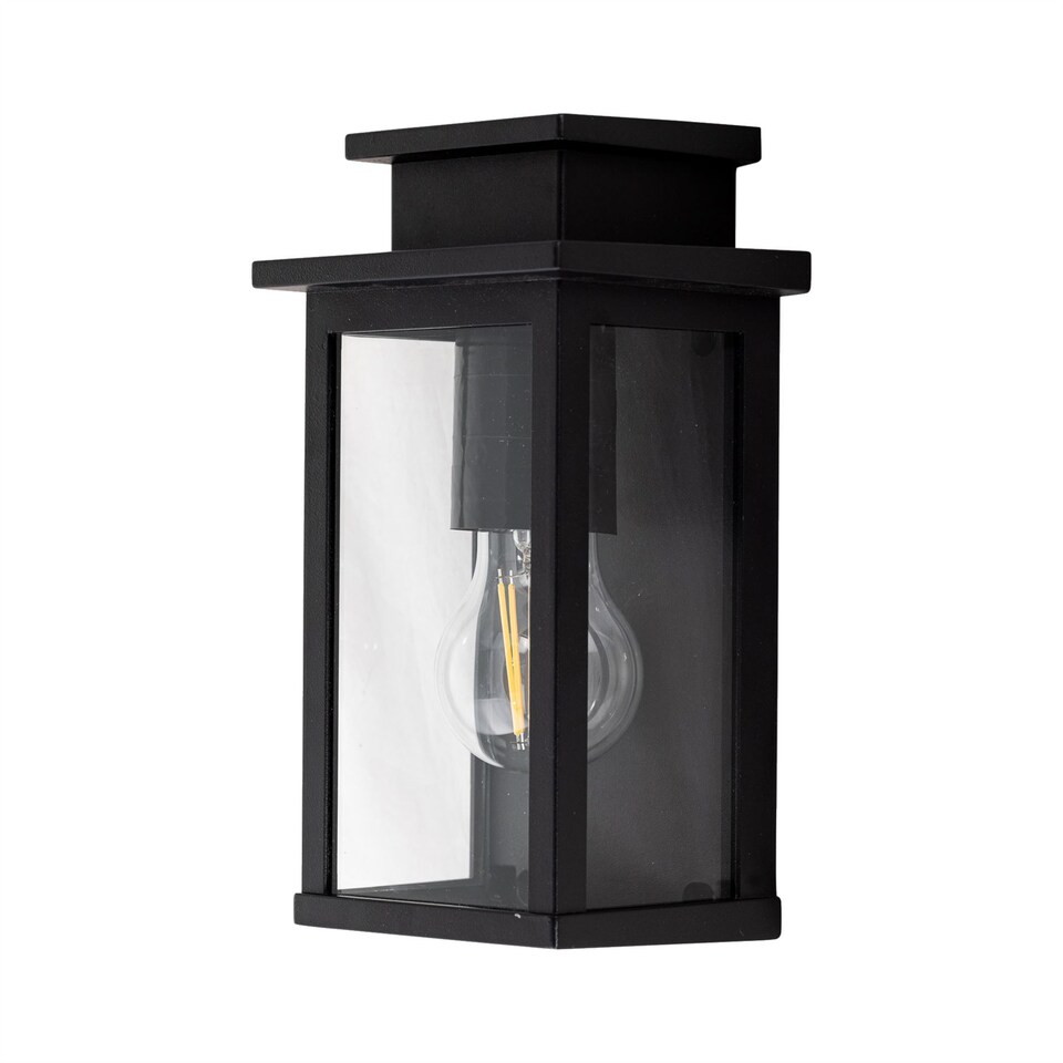 image 1 of Set of 2 Cotswold - Black Traditional Flush Outdoor Wall Lights