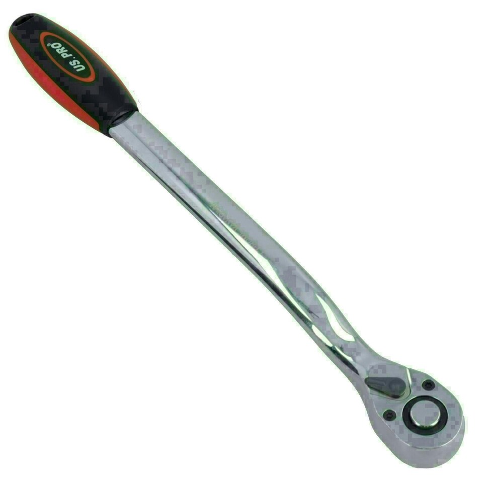 image 1 of 1/2" Drive extra long curved ratchet 72 teeth socket driver 380mm U.S.PRO AT314