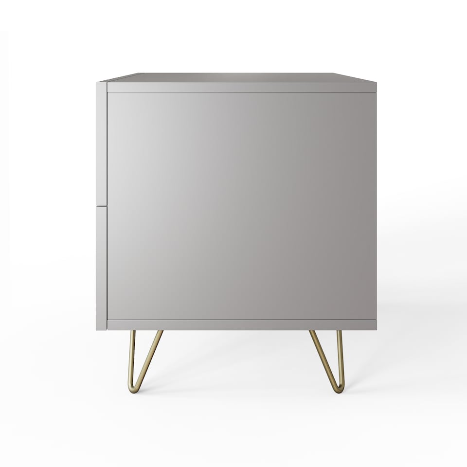 image 1 of Thalia Ribbed 2 Drawer Bedside Table Pair | Grey | Grey