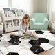 image 4 of Short Pile Rectangular Hexagon Pattern Rug 60x110cm