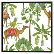 Camels & palm trees (Picture Frame) Black | L