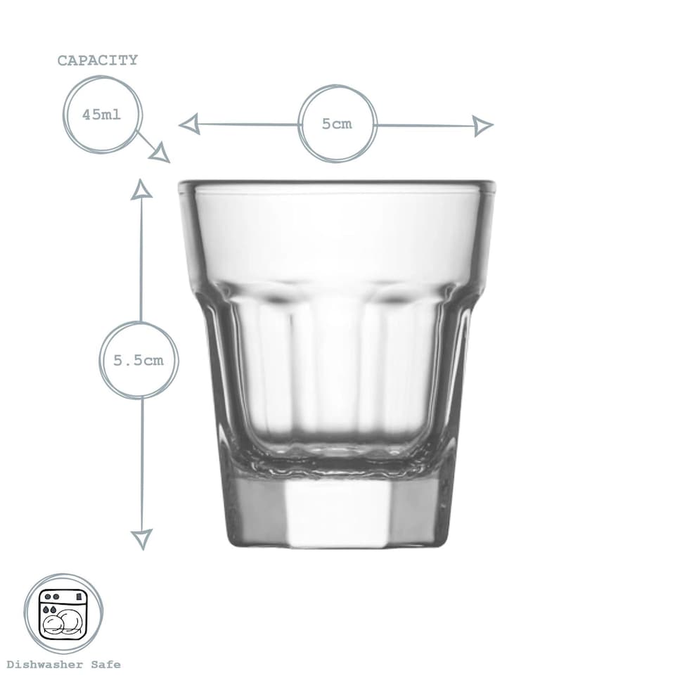 image 1 of LAV Aras Shot Glasses - 45ml - Clear - Pack of 6 | Clear | Clear