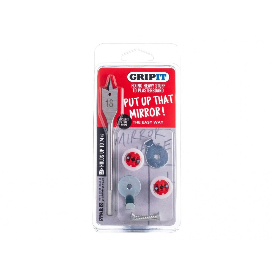 Gripit Mirror Kit, Clam Pack - Multi Colour - One Size Multi