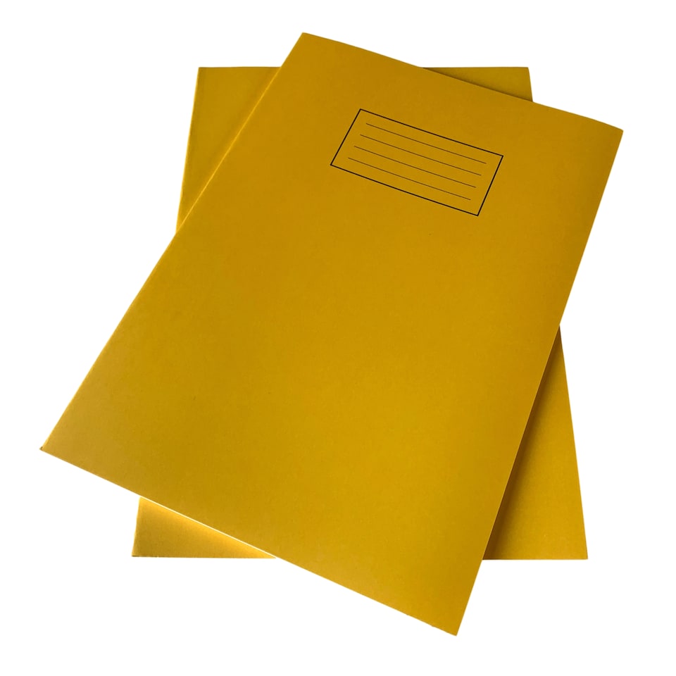 image 1 of Pack of 10 Janrax A4 Yellow 80 Pages Feint and Ruled Exercise Books