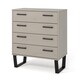 image 3 of Texas 4 Drawer Chest of Drawers - Industrial Style Pine Bedroom Storage Cabinet with Metal Legs | Grey | Grey | 1