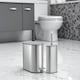 image 1 of Showerdrape Fortuna 5L Soft Close Bathroom Pedal Bin and Toilet Brush Set in Satin Silver Chrome | Multi | 1