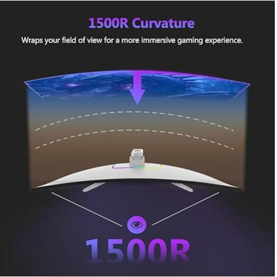 image 1 of Z-Edge 27 Inch Curved Gaming Monitor 300Hz 240Hz 1ms 1080P VA 1500R DP HDMI | White PC Monitor Full HD 1920x1080 16:9, 250cd/m² Brightness, 3000:1 Contrast, FreeSync, Crosshair, VESA Mountable