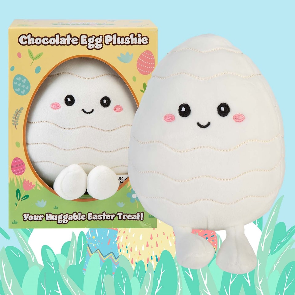 image 1 of PMS Easter Egg Soft Toy in Gift Box 19cm x 15cm, White