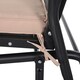 image 8 of Outsunny 2-Seater Bench Cushion Polyester Cover Seat Pad Replacement Beige 